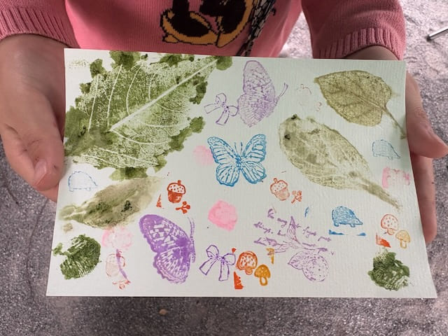 葉っぱたたきぞめ